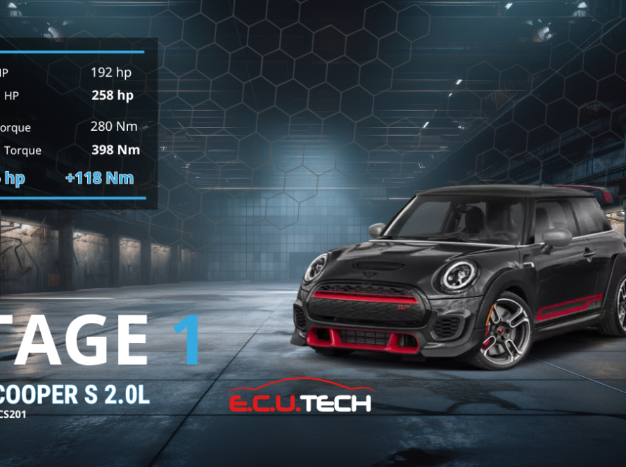 Mini Cooper S 2.0T 2021 Stage 1 Tuning από την Ecutech - Αύξηση Ιπποδύναμης και Ροπής με ECU MG1CS201