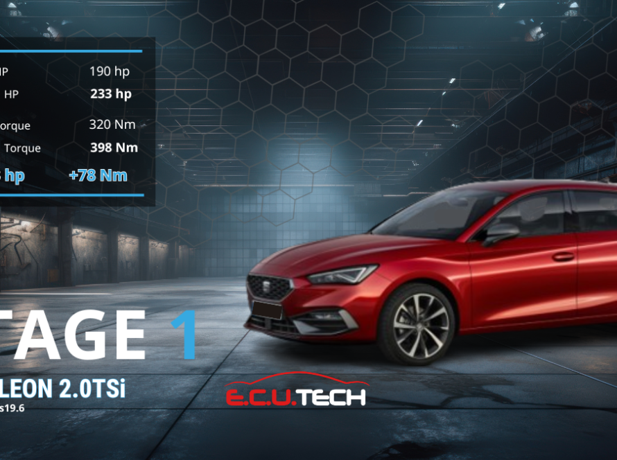 Seat Leon 2.0 TSI 2021 Stage 1 Tuning από την Ecutech - Αύξηση Ιπποδύναμης και Ροπής με ECU Simos19.6